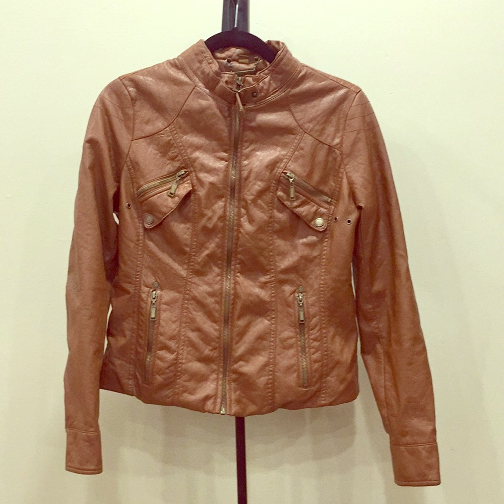 Light brown faux leather jacket